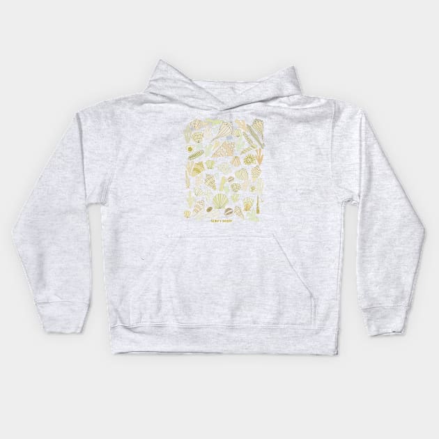 Sea Shells by the sea shore art by surfy birdy Kids Hoodie by surfybirdy